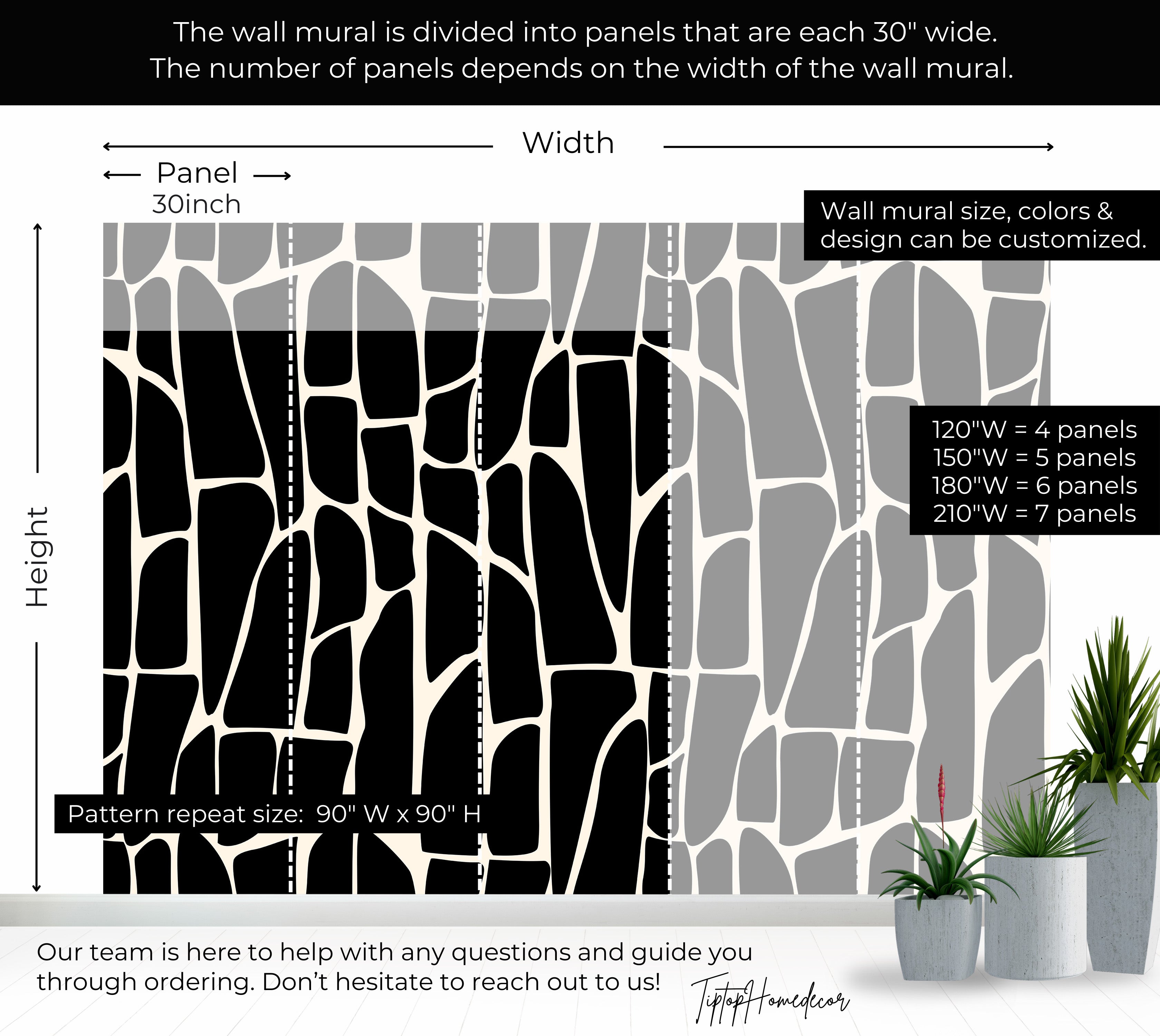 Premium Wallpaper Wall Mural - Geometric Pattern Black