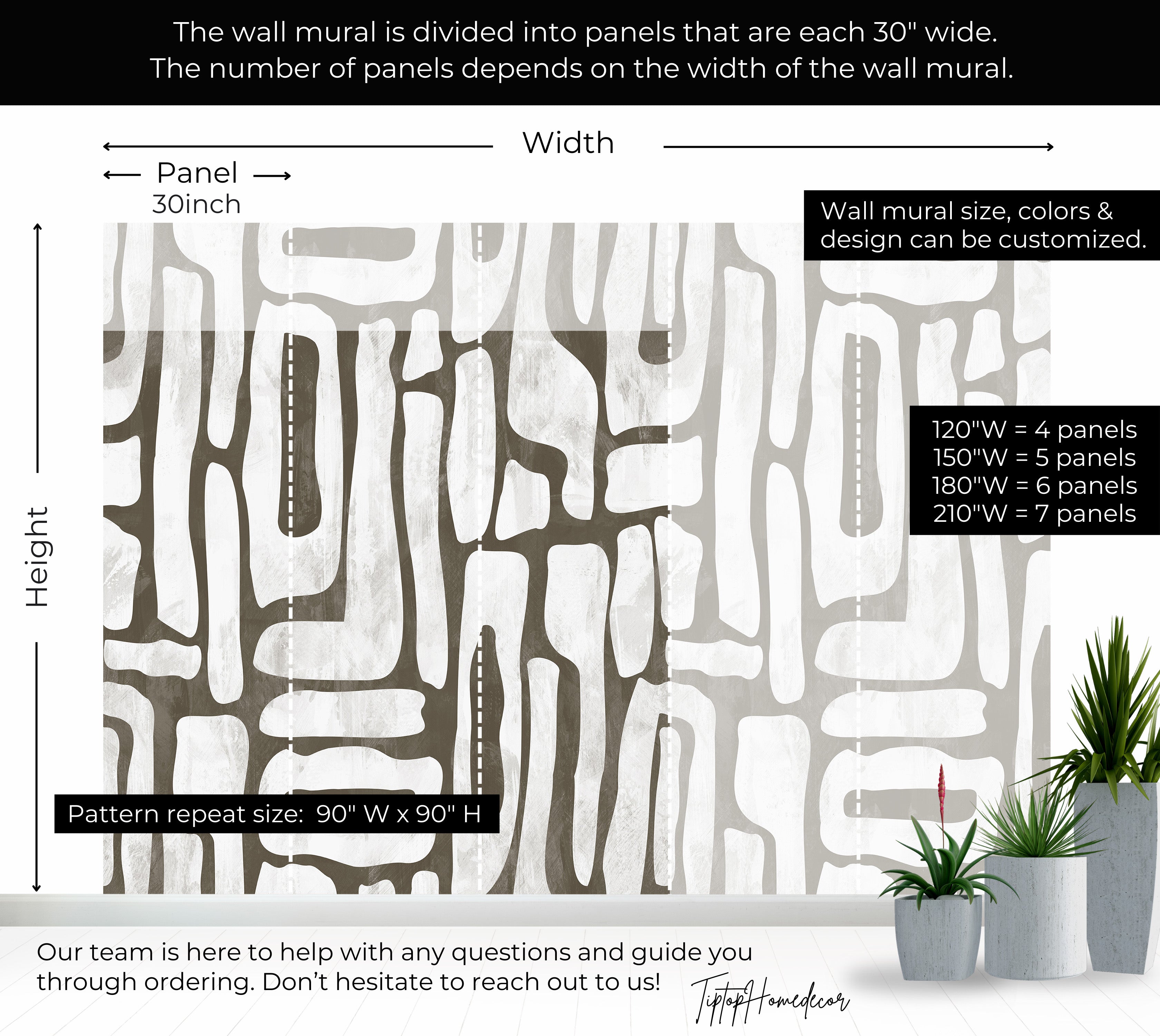 Premium Wallpaper Wall Mural - Earthy Shapes Smoky Gray