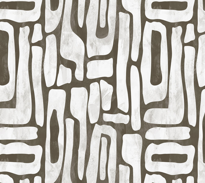 Premium Wallpaper Wall Mural - Earthy Shapes Smoky Gray