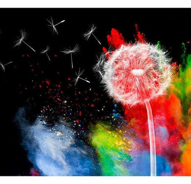 Botanical Wallpaper Wall Mural - Colourful Dandelion