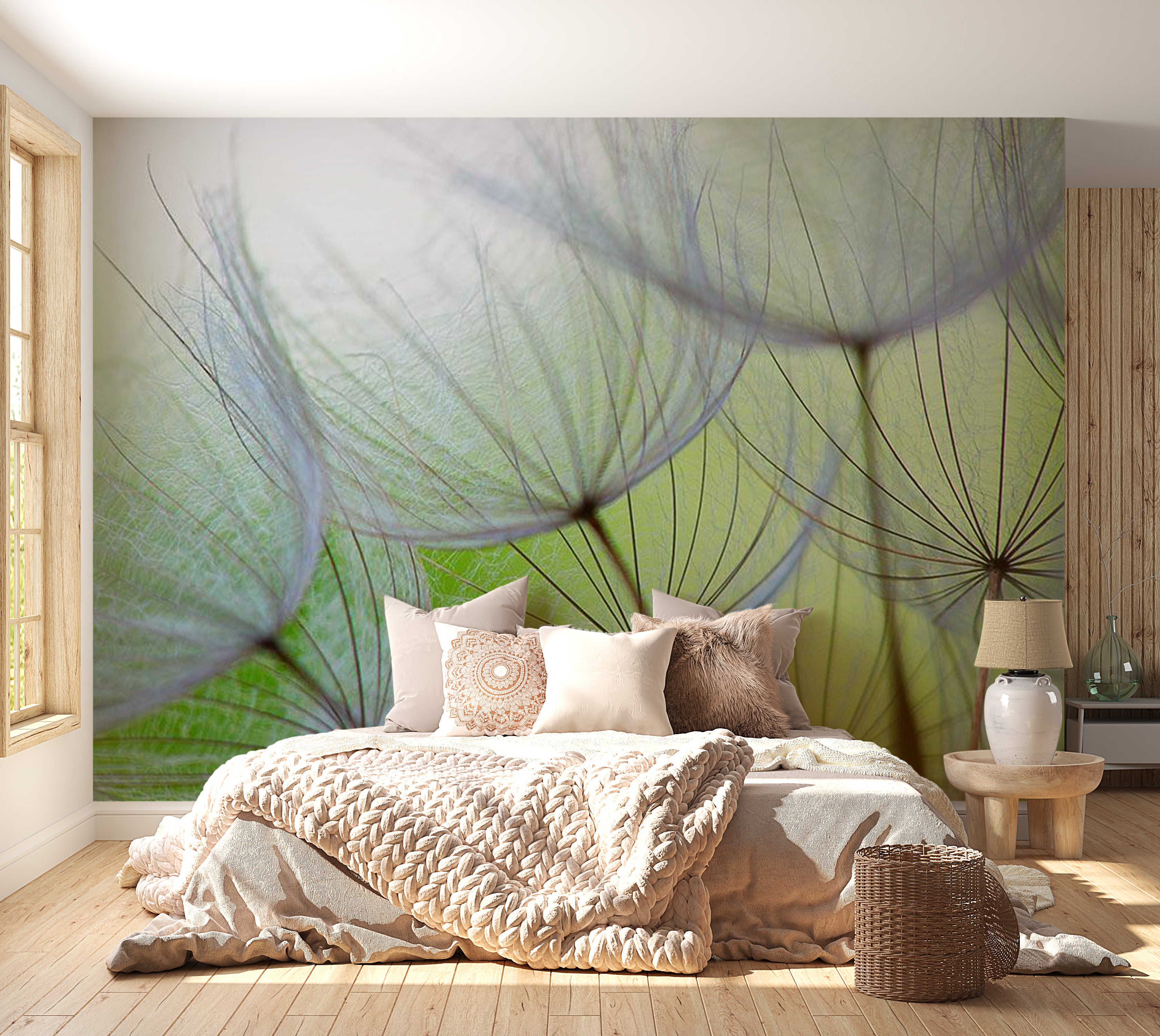 Botanical Wallpaper Wall Mural - Dandelions