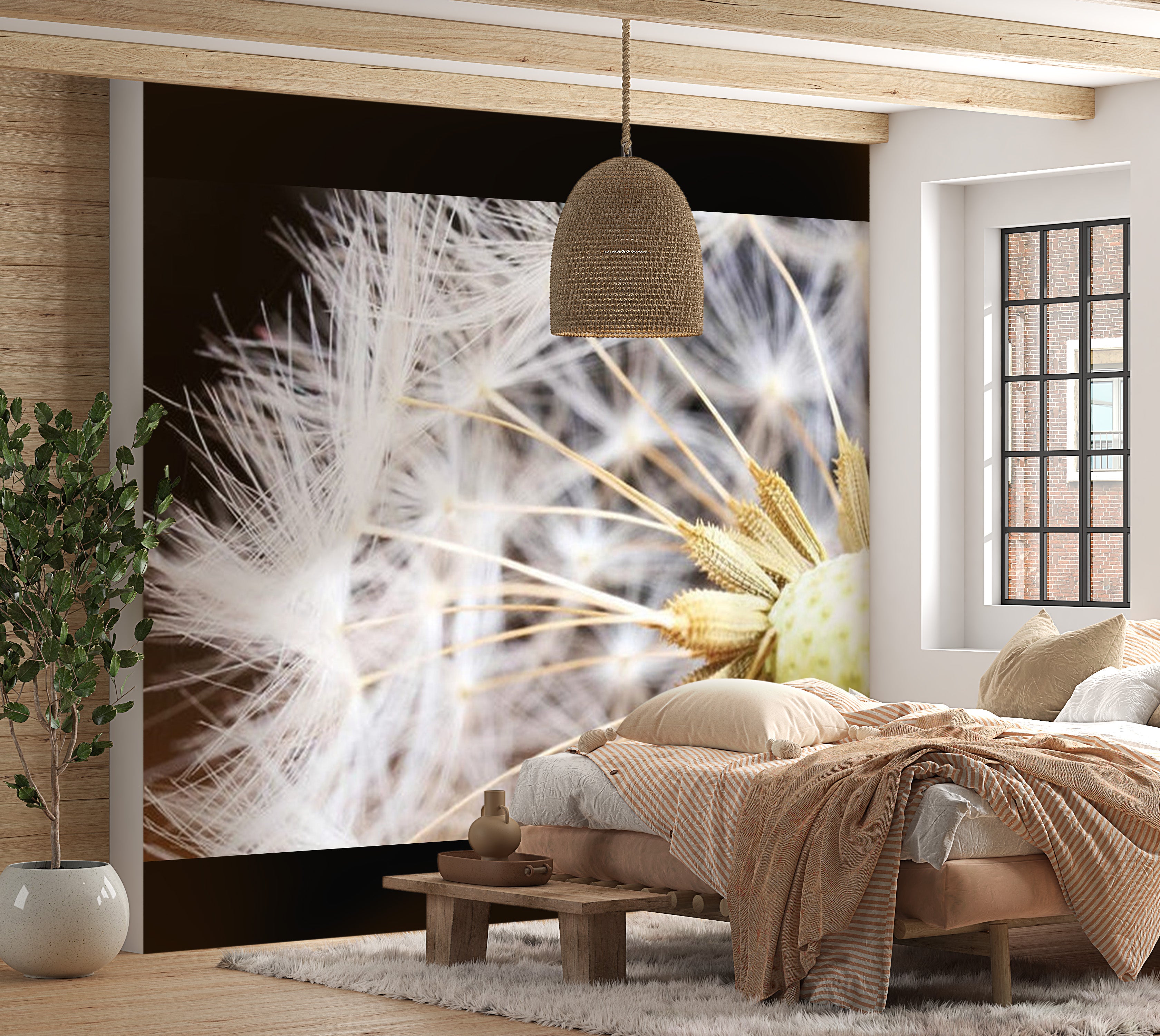 Botanical Wallpaper Wall Mural - Fluffy Dandelion