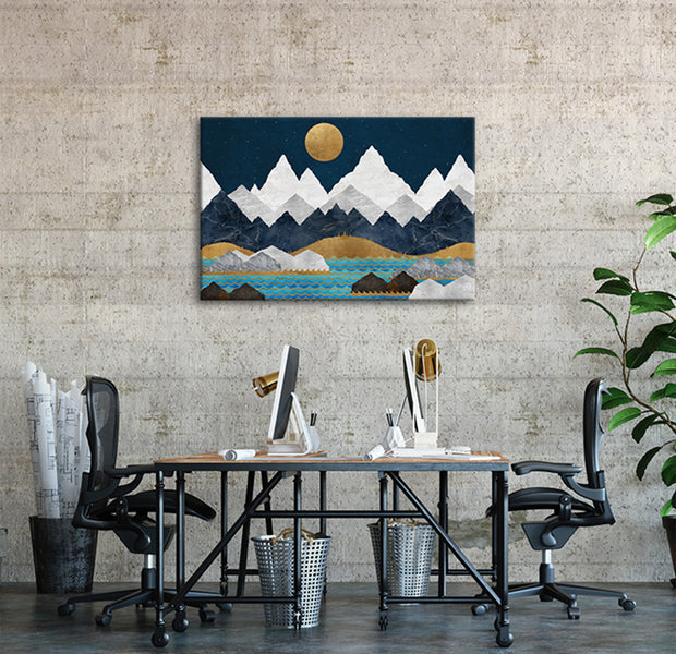 Landscape Canvas Wall Art - Night in the Mountains