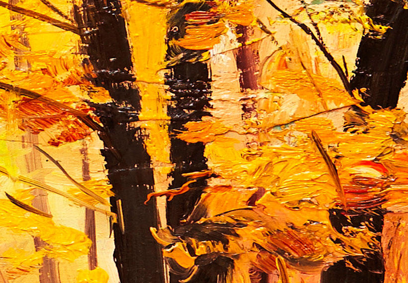 Stretched Canvas Landscape Art - Autumn Alley