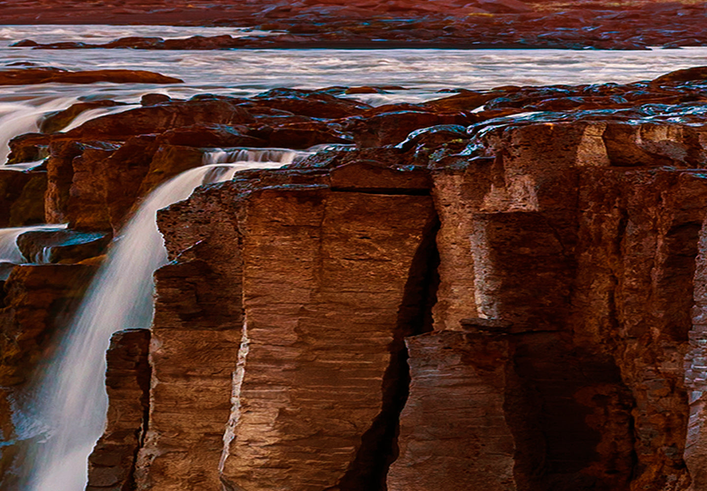 Stretched Canvas Landscape Art - Selfoss Waterfall in Iceland