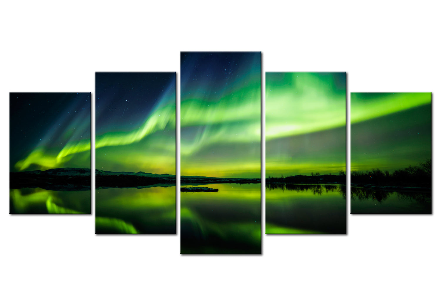 Stretched Canvas Landscape Art - Aurora Borealis 5 Piece