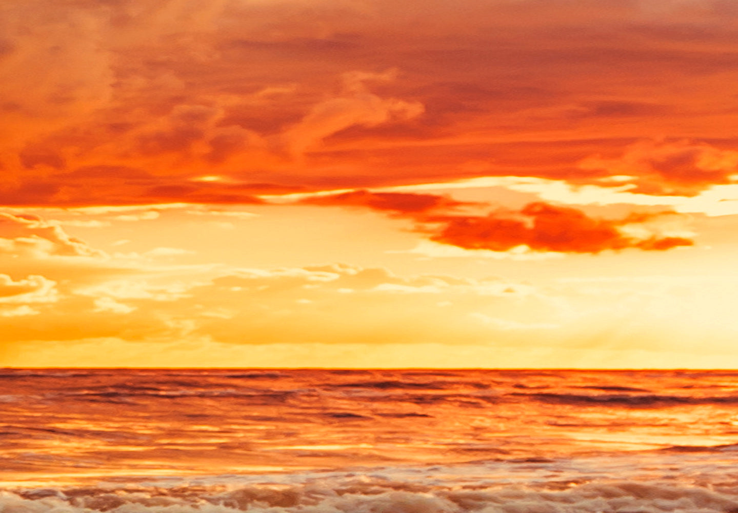 Stretched Canvas Landscape Art - Sea: Beautiful Sunset