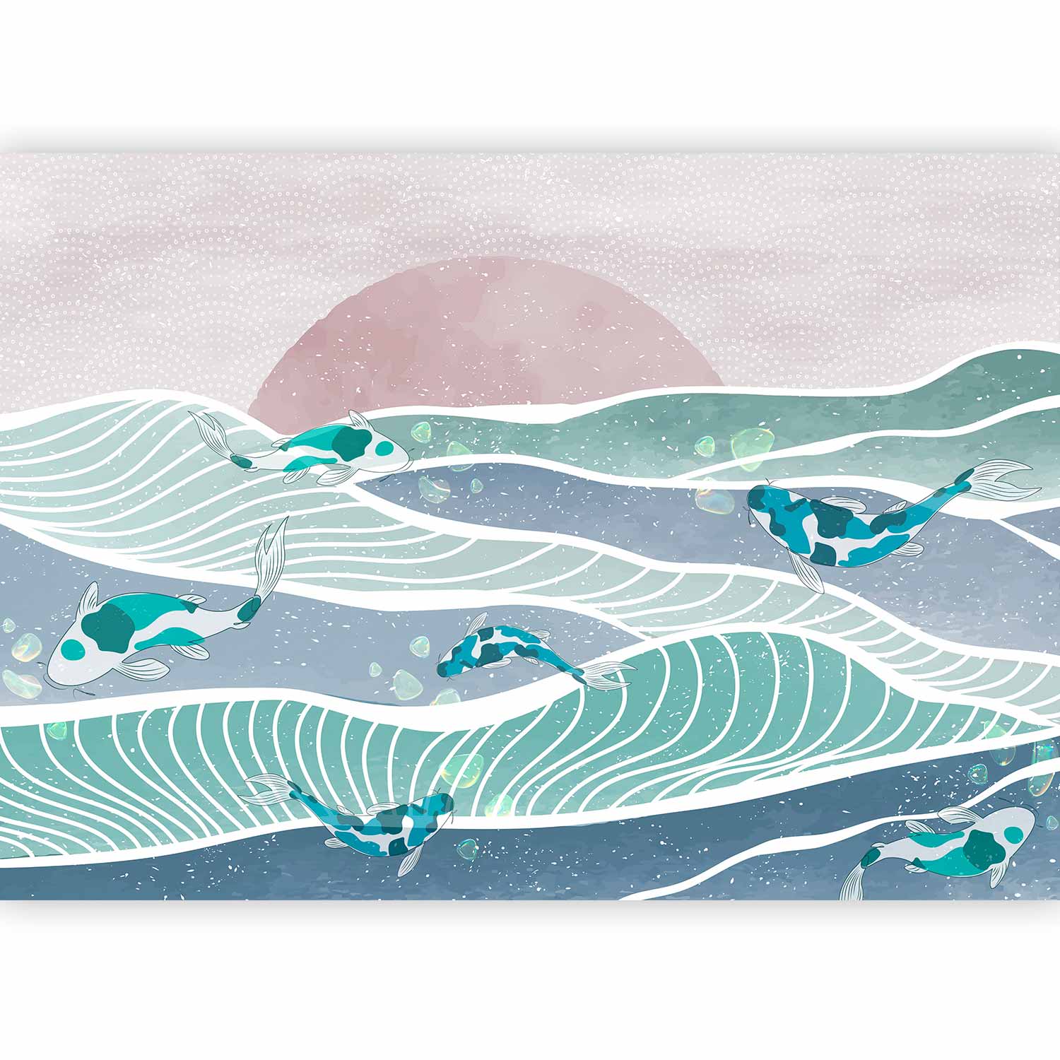 Premium Animal Wall Mural - Fish On The Waves