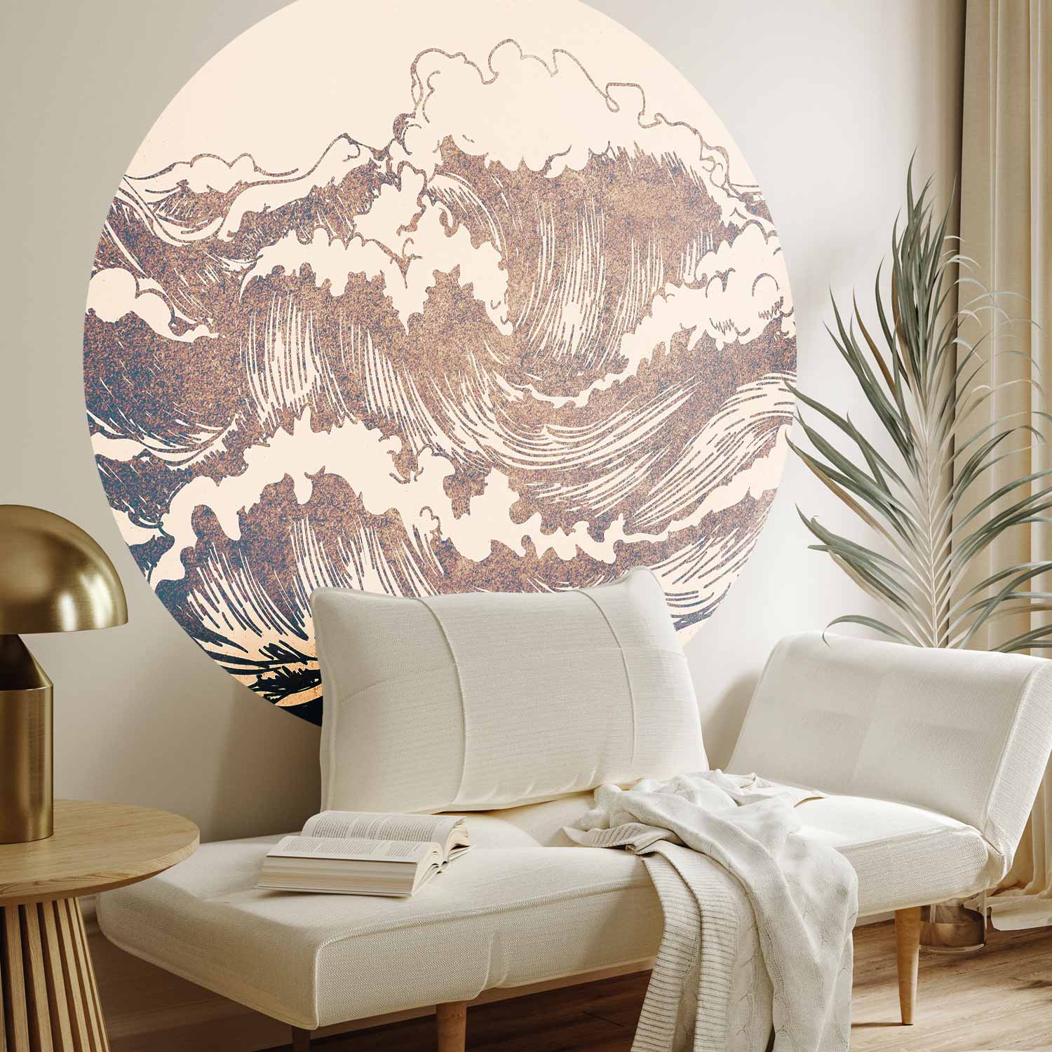 Round Wall Mural - Giant Waves