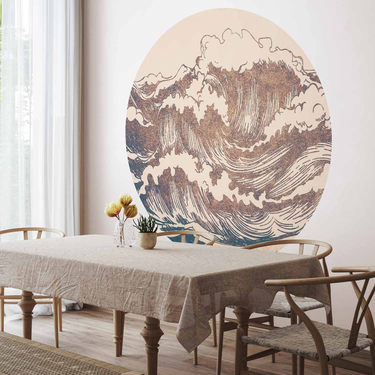 Round Wall Mural - Giant Waves