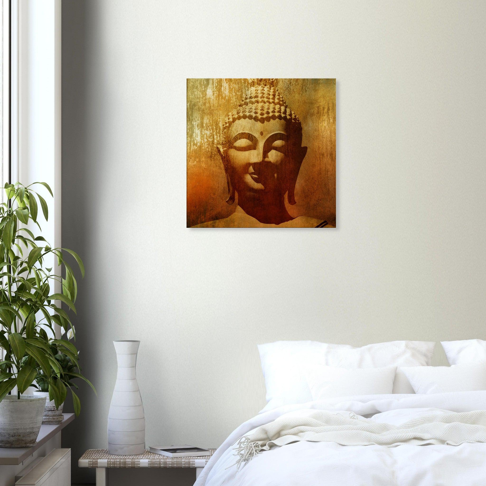 Buddha Head on Distressed Background Canvas