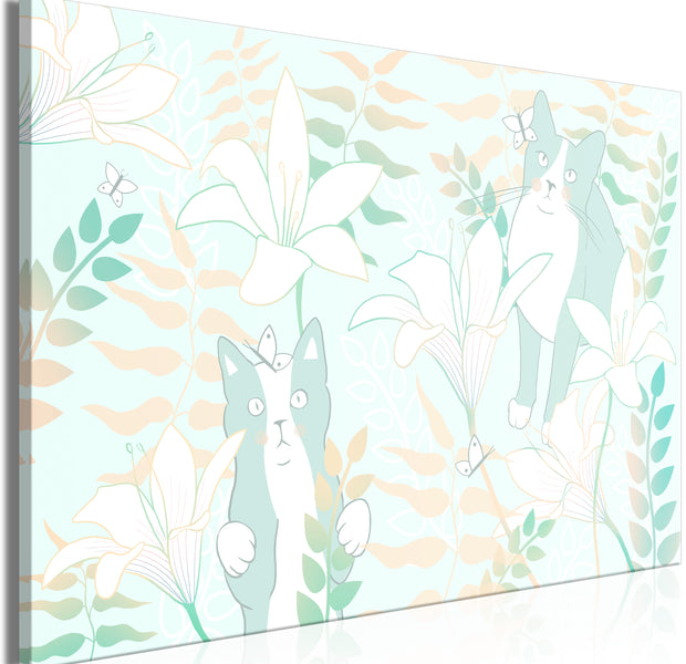 Cartoon Canvas Wall Art - Cat Matters Pastel