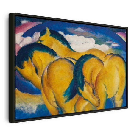 Floating Framed Canvas Art - Little Yellow Horses - Franz Marc