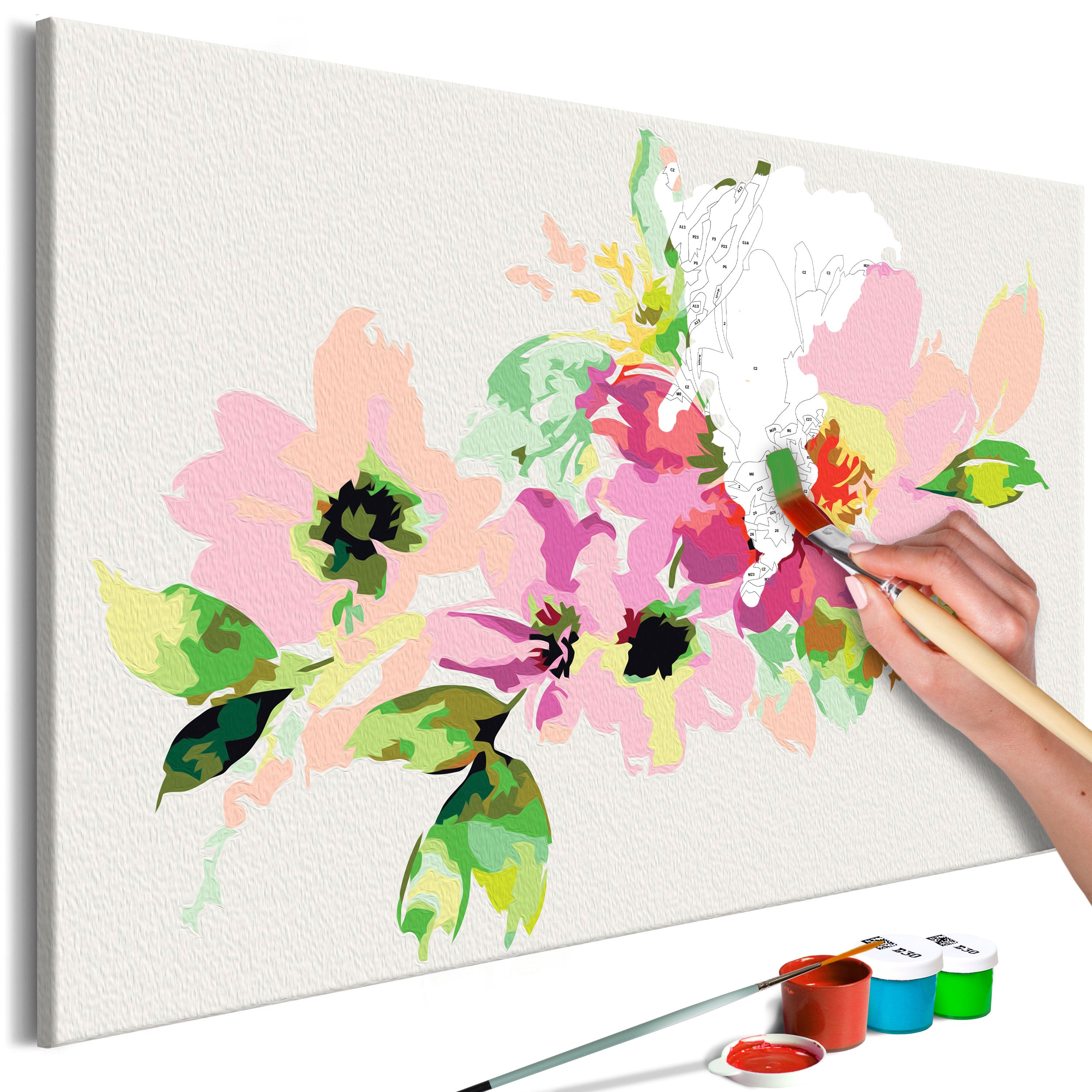 Paint By Numbers Kit - Colourful Flowers