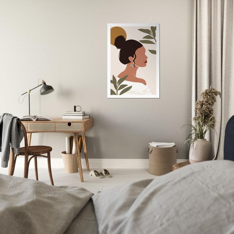 Minimal Portrait Woman Boho Poster