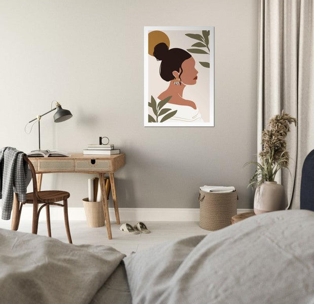Minimal Portrait Woman Boho Poster