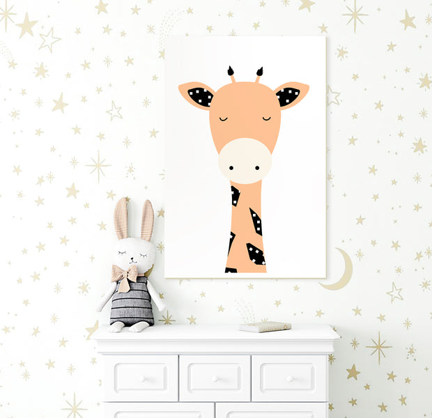Cartoon Canvas Wall Art - Funny Giraffe