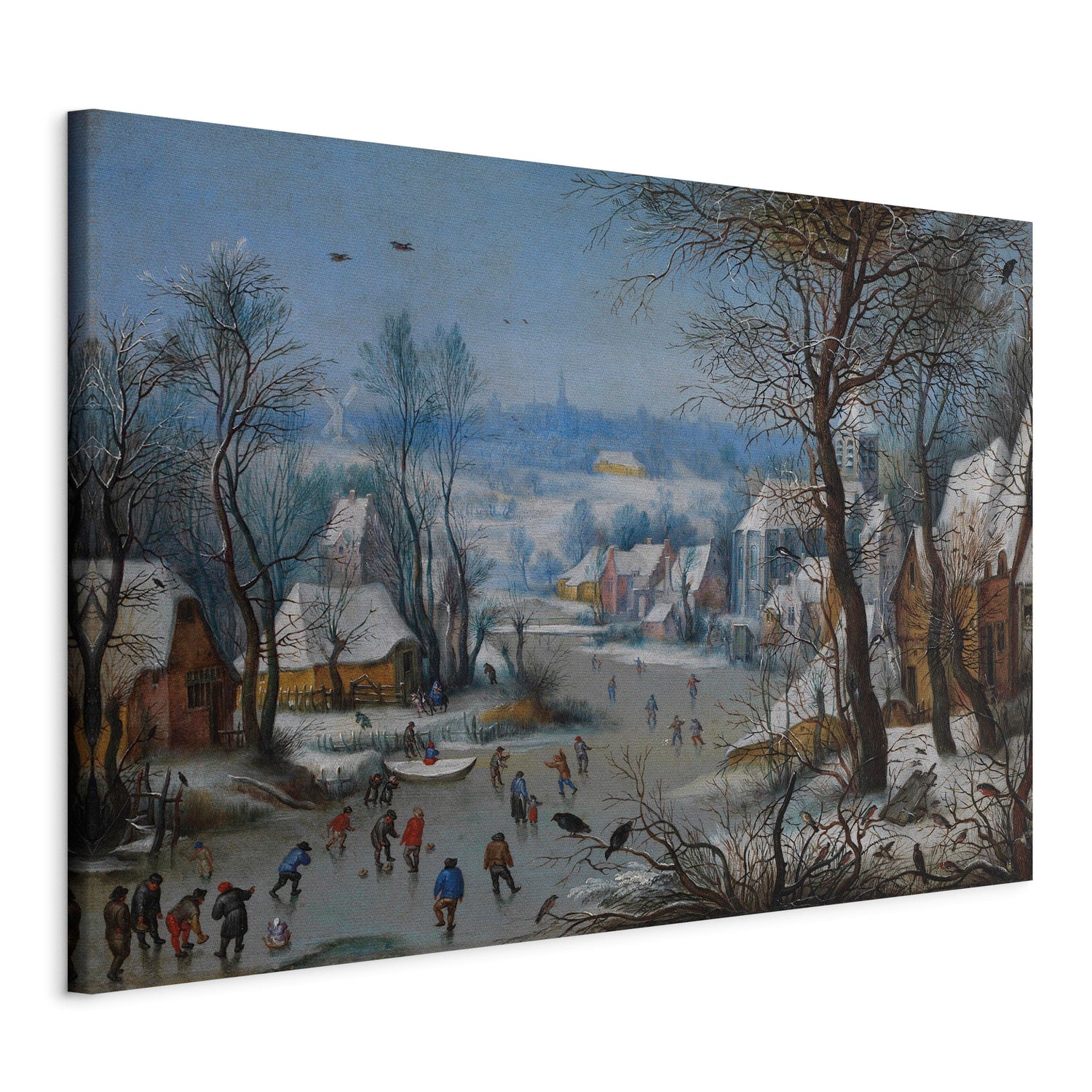 Reproduction Canvas Wall Art - Winter Landscape Bird Trap