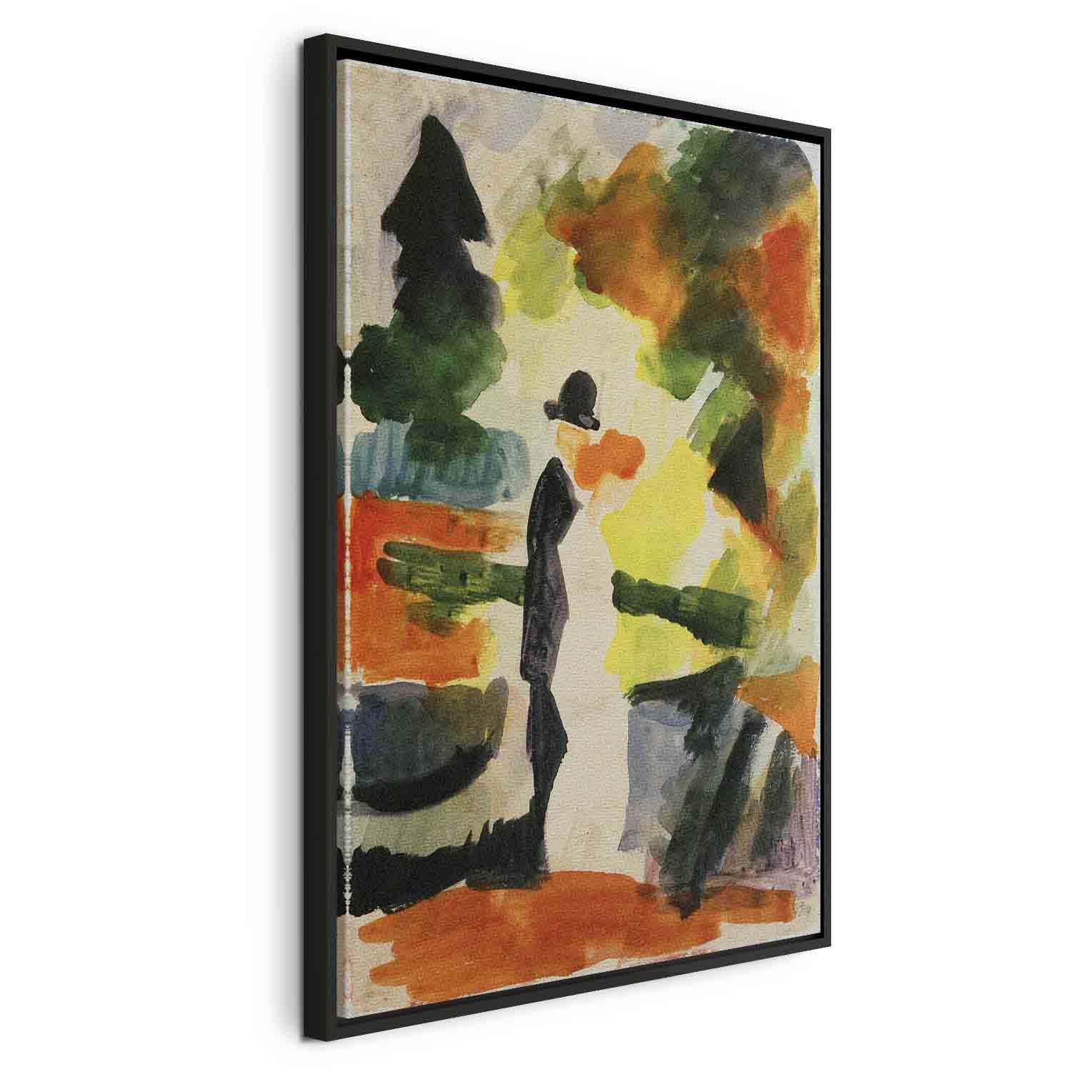 Floating Framed Canvas Art - Couple in the Park - August Macke