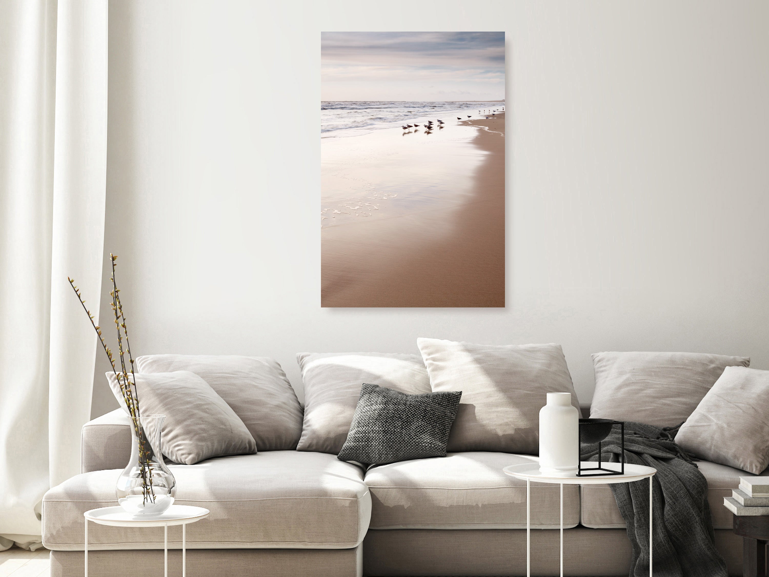 Landscape Canvas Wall Art - Autumn Beach