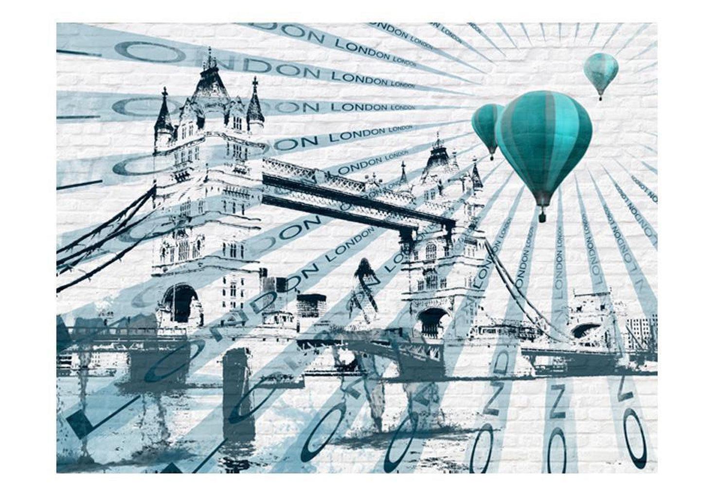 Cityscape Wallpaper Wall Mural - Ballon Flight Over The Tower Bridge