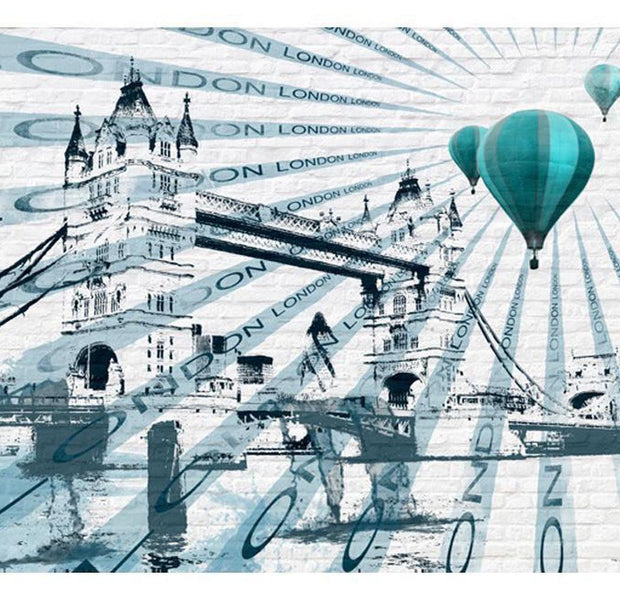 Cityscape Wallpaper Wall Mural - Ballon Flight Over The Tower Bridge