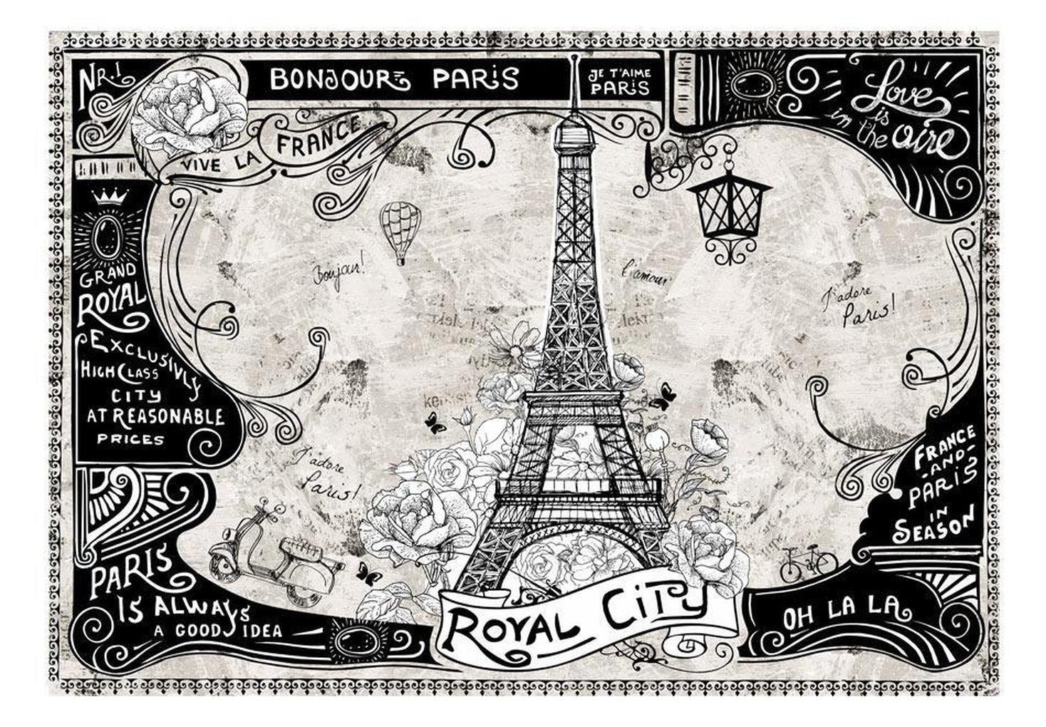 Cityscape Wallpaper Wall Mural - Bonjour Paris