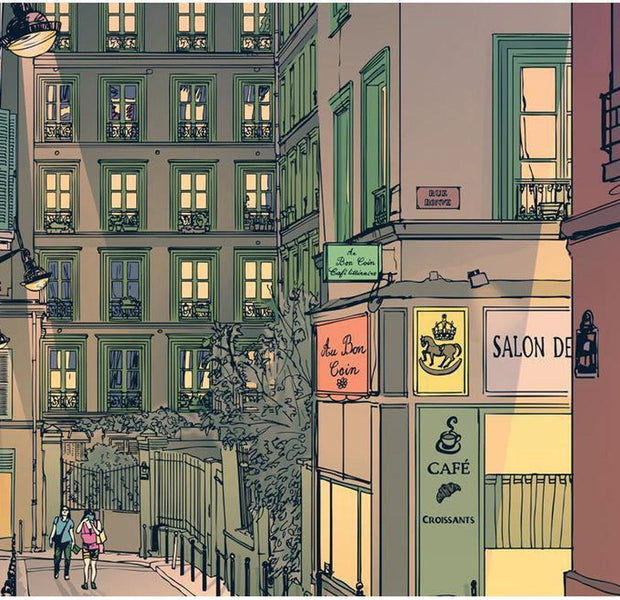 Cityscape Wallpaper Wall Mural - Breakfast In Paris