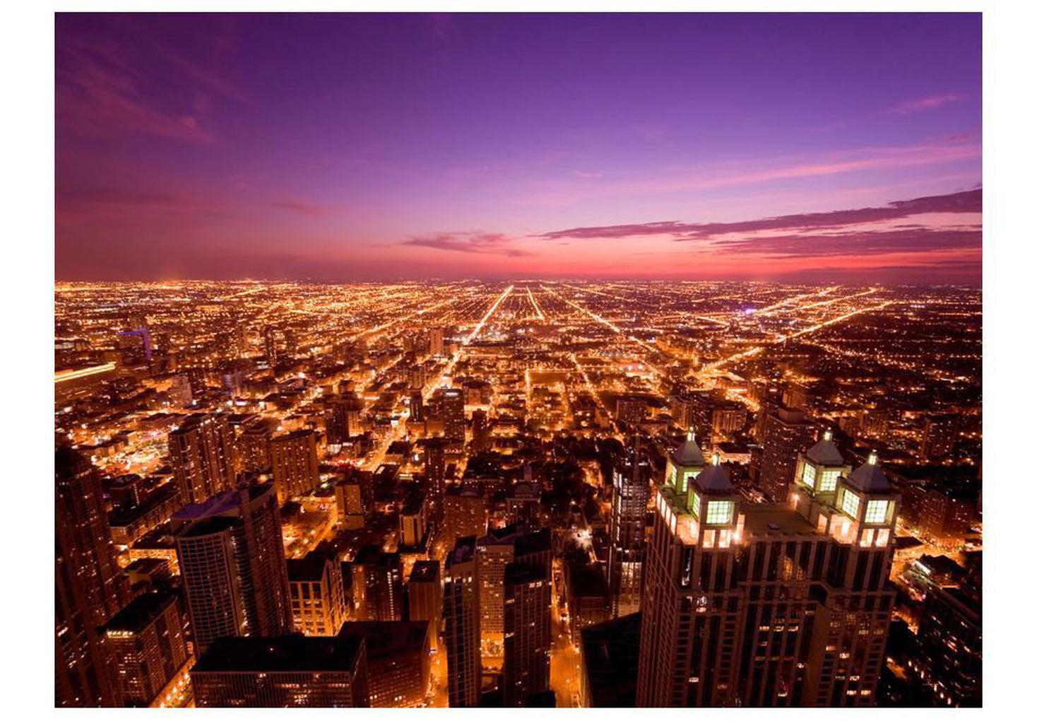 Cityscape Wallpaper Wall Mural - Chicago By Night