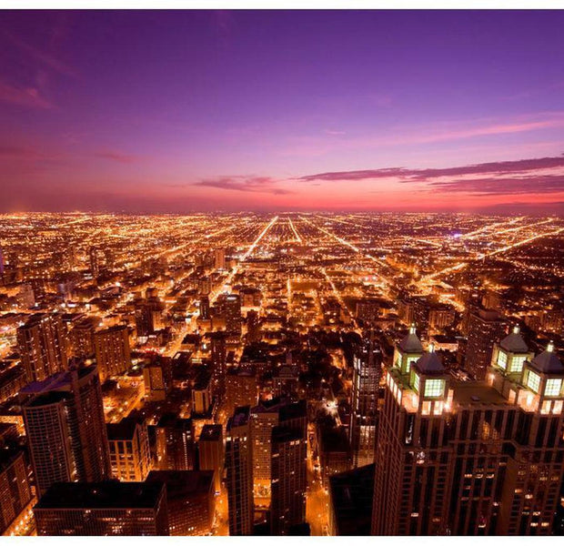 Cityscape Wallpaper Wall Mural - Chicago By Night