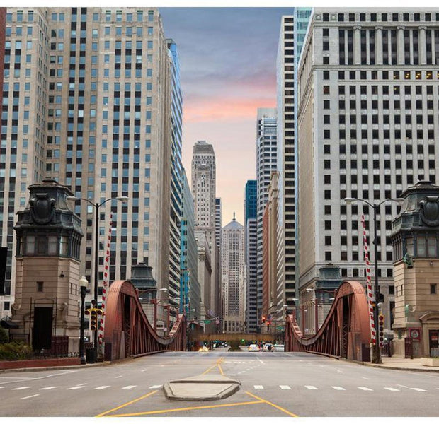 Cityscape Wallpaper Wall Mural - Chicago Street