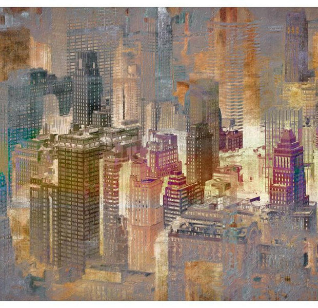 Cityscape Wallpaper Wall Mural - City In The Mist