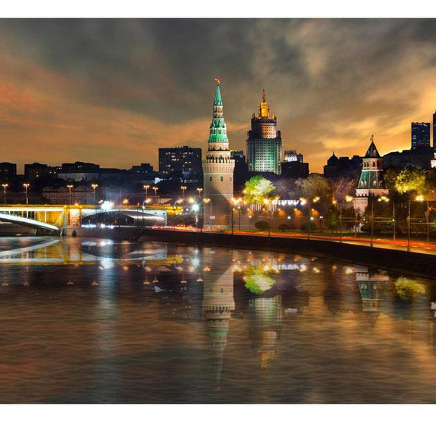 Cityscape Wallpaper Wall Mural - Cloudy Evening