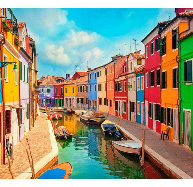 Cityscape Wallpaper Wall Mural - Colorful Canal In Burano