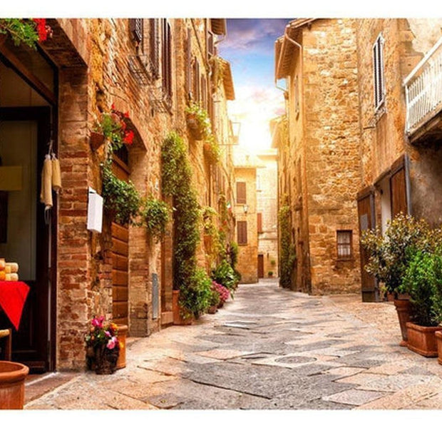 Cityscape Wallpaper Wall Mural - Colourful Street In Tuscany