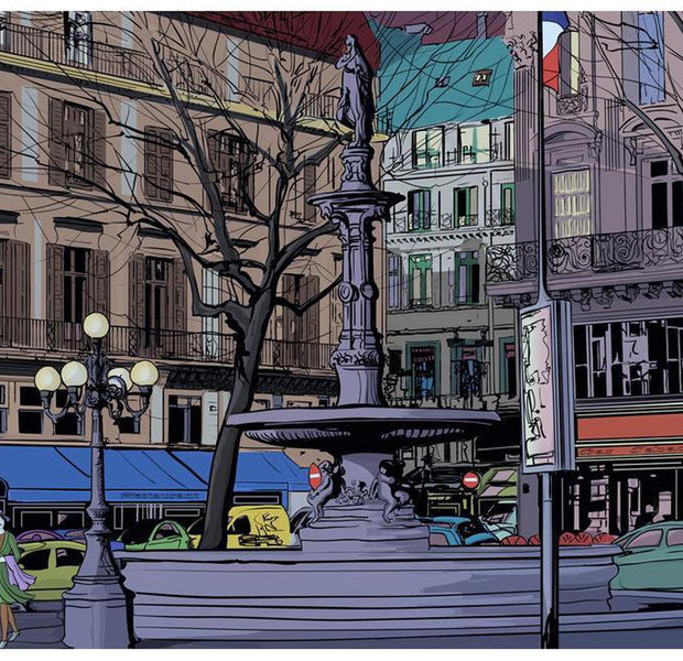 Cityscape Wallpaper Wall Mural - Dusk Over The Parisian Square