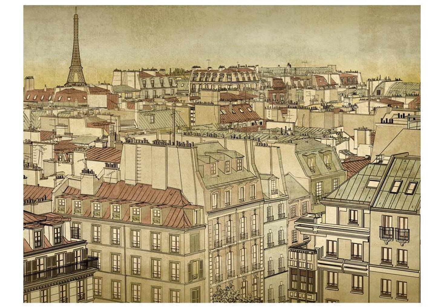 Cityscape Wallpaper Wall Mural - Good Bye Paris!