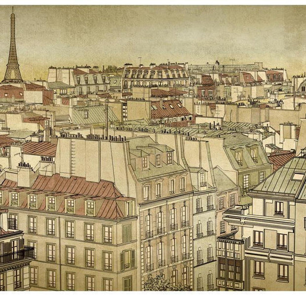 Cityscape Wallpaper Wall Mural - Good Bye Paris!