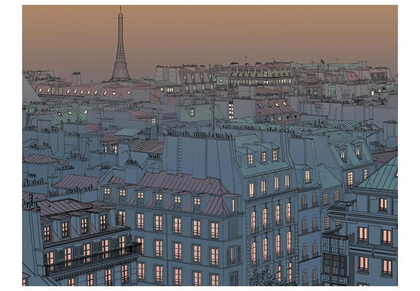 Cityscape Wallpaper Wall Mural - Good Evening Paris!