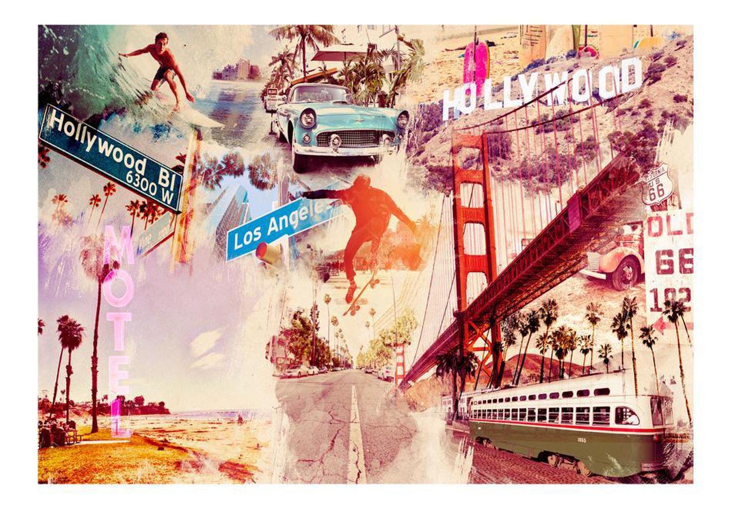 Cityscape Wallpaper Wall Mural - Hollywood Collage