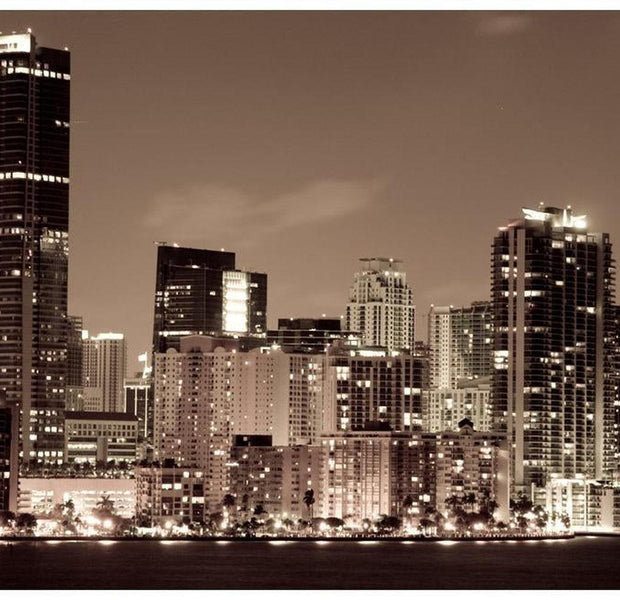 Cityscape Wallpaper Wall Mural - Night Life In Miami