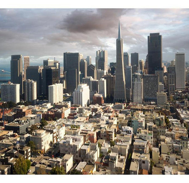 Cityscape Wallpaper Wall Mural - NYC On A Cloudy Day