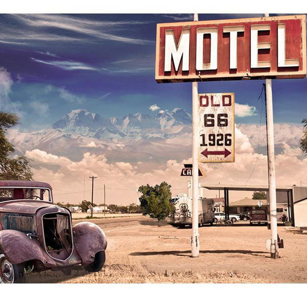 Cityscape Wallpaper Wall Mural - Old Motel