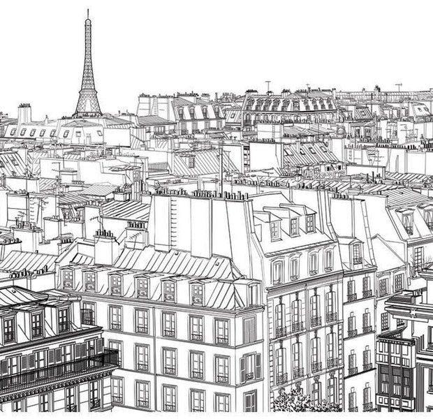 Cityscape Wallpaper Wall Mural - Parisian's Sketchbook
