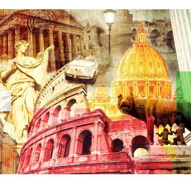 Cityscape Wallpaper Wall Mural - Rome - Collage