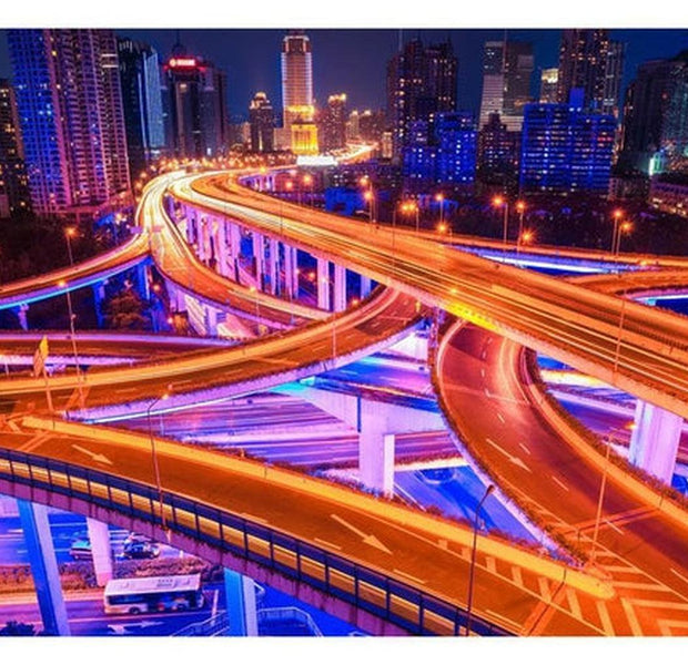 Cityscape Wallpaper Wall Mural - Spiderweb Of Roads