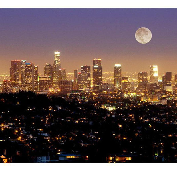 Cityscape Wallpaper Wall Mural - The Moon Over The City Of Angels