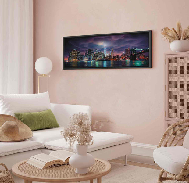 Floating Framed Canvas Art - New York City at Night