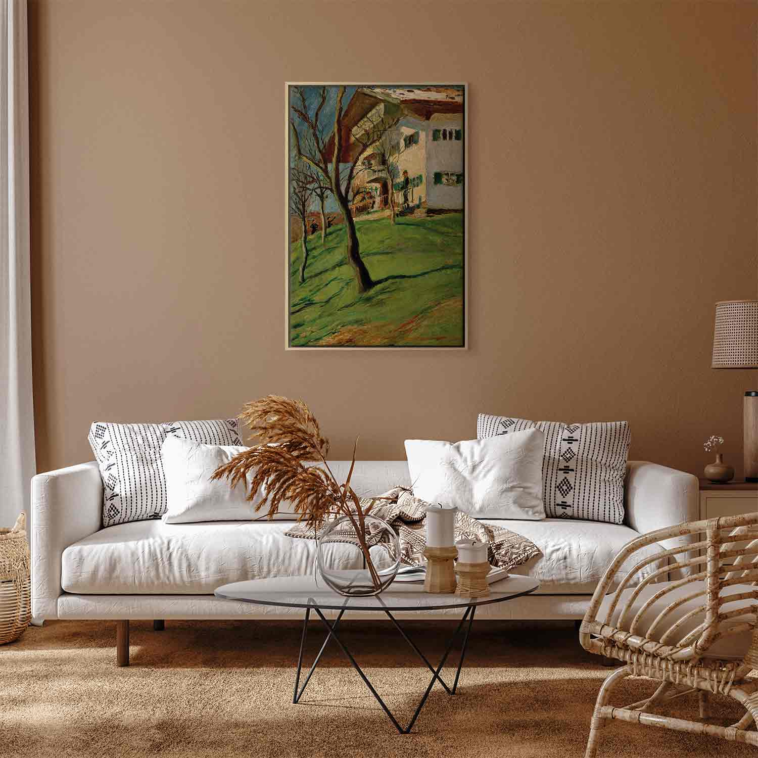 Floating Framed Canvas Art - Our Little House in Tegernsee - August Macke