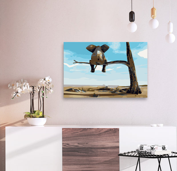 Paint By Numbers Kit - Elephant In A Tree
